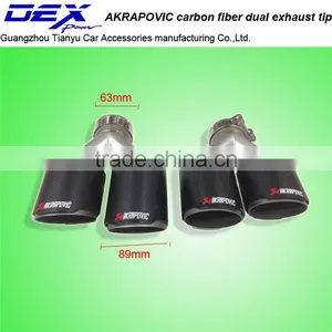 Car Exhaust Manufacturer DEX Akrapovic Carbon Fiber Dual Exhuast Tip for Car thumbnail-1