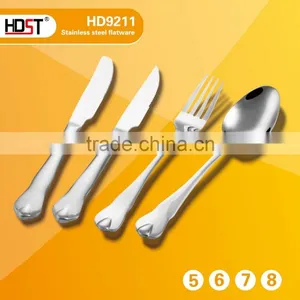 Best Selling 23pcs Water Drop Type Handle and Mirror Polish Stainless Silver Dinner Set thumbnail-2
