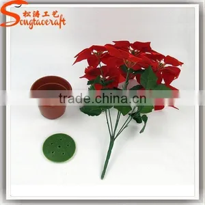 Wholesale Artificial Poinsettia Flowers Christmas Poinsettia Ornaments thumbnail-6