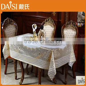 137cm*183cm High Quality Elegant and Beautiful PVC Lace Long Table Cloth thumbnail-1