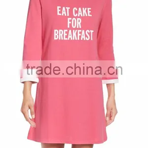 Sexy Sleep Shirt Wholesale Custom Made in China Graphic Cotton Ladies Sleep Shirt thumbnail-4