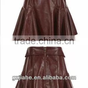 2013 New Design Genuine Leather Ladies Skirt thumbnail-2