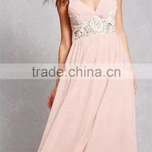 China Clothing OEM Women Fashion Dresses Women Lace Panel Gown thumbnail-1