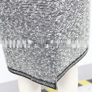 Wholesale Winter Office Wear Elegant Mature Tight Ladies Classic Tweed Pencil Skirt thumbnail-4