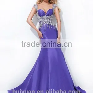 New Purple Backless off Shoulder Beaded Ball Gown Bridal Gown thumbnail-1