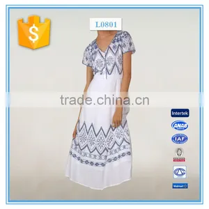New Fashion Latest Embroidery Ladies Short Sleeve Dresses With Pictures thumbnail-1