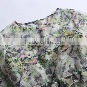2015 HOYUGO Summer Organza Printed Sexy Blouses thumbnail-5