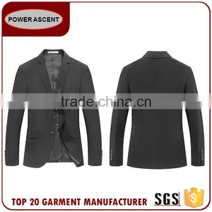 Casual Mens Formal Smooth Business Black 2-Button Suits thumbnail-4