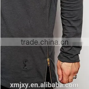 2016 China Manufacturers Summer Men Short Sleeve Double Sided Zipper100coton t Shirt thumbnail-2