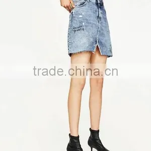 Runwaylover 5161 Sexy Europea Hot Sale New Printed Sexy Denim Skirt thumbnail-3