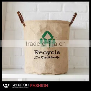 New Green Activists Monogrammed Burlap Basket thumbnail-3