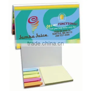 Full Color Sticky Notes With Neon Colored Flags. Comes With Your Full Color Logo on the Front Cover. thumbnail-1
