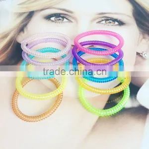 Transparent 5mm Telphone Line Hair Ring Rope Ponytail Holder thumbnail-2