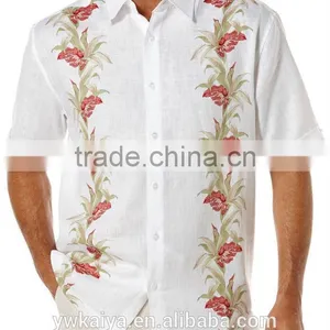 100% Linen Engineered Floral Print Shirt for Men thumbnail-1