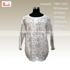 20%Viscose 20%Nylon 18%Wool 12%Acrylic 3%Lurex Beautiful Jacquard Sweater thumbnail-1