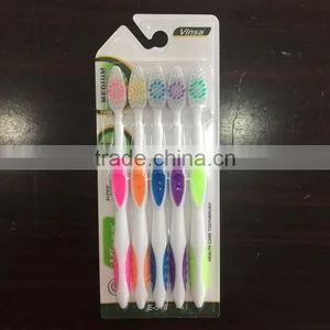 5 Pack High Quality Nylon Adult Toothbrush thumbnail-1
