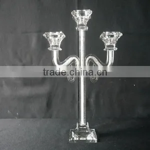 3 Arms Candle Holder,Crystal Candle Holder For Wedding Table Decoration thumbnail-1