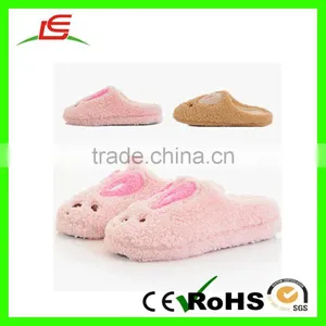 Guangdong Wholesale Shorn Velvet Plush Customized Ribbat Bunny Slippers for Women thumbnail-1