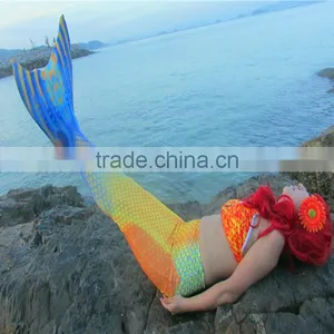 Children Swimming Pool Bag Monofin Swimsuit Mermaid Tail Costumes thumbnail-5