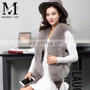 2017 New Fashion Sleeveless Outerwear Real Fox Fur Vest for Women thumbnail-5