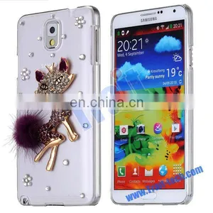 3D Cute Fox Bling Diamond Protective Back Transparent Hard Case for Samsung Galaxy Note 3 N9000 N9002 N9005 thumbnail-1