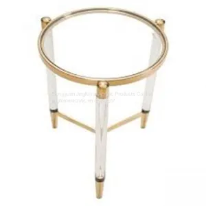 Hot Selling Round Side Table Stainless Steel Brass Table Acrylic Table thumbnail-4