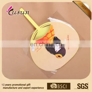 New Design Customized Best Sell Custom Plastic Handle Paper Fan thumbnail-2