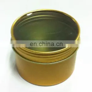 Golden Small Round Screw Lid Tea Tin Box With a PET Window thumbnail-1