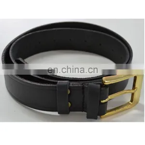 Black Color Genuine Leather Belt With Gold Buckle Mens Belts thumbnail-1