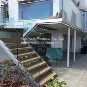 Indoor Stair U Channel Balustrade Aluminum Glass Railing thumbnail-4