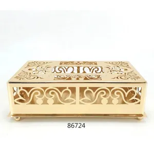 New Design Gold Metal Tissue Box for Home Decorations thumbnail-3