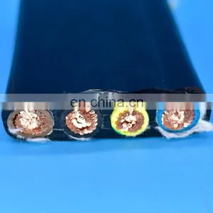 Polyurethane Sheathed Flat Travelling Cable 4 Core Low Voltage Reeling Cable thumbnail-3