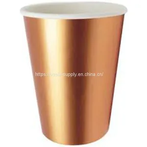 Solid Color Bronzing Rose Gold Party Tableware Disposable Paper Cups thumbnail-2