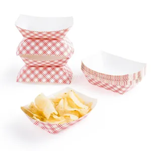Mini Paper Food Trays Coated Paperboard Tray Fast Food Pack Disposable thumbnail-1