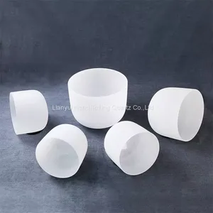 Meditation Therapy Chakra Quartz Glass Crucible Singing Bowl Set thumbnail-3