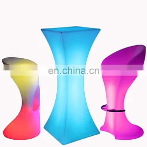 Bar Tables and Chairs for Events Club Waterproof Garden Party Wireless Illuminated Led Light Bar Cocktail Tables and Chairs thumbnail-1