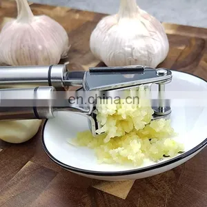 Custom Logo Amazon Online Shopping Kitchen Accessories Manual Stainless Steel Garlic Press Crusher Mincer With Peeler And Brush thumbnail-4