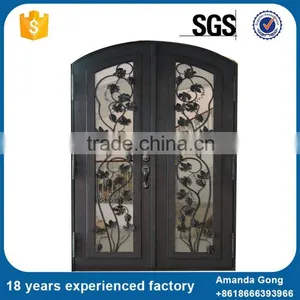 Top Quality Best Selling Double Wrought Iron Inserts For Entry Doors thumbnail-5