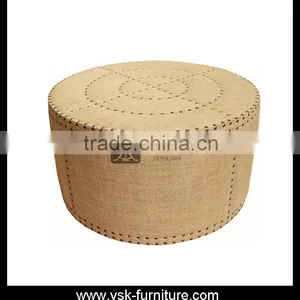 OT-090 Beautiful Linene Fabric Pouf For Living Room Using thumbnail-1