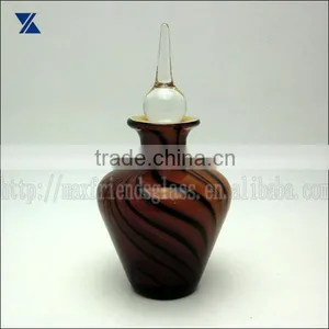 Modern Zebra Stripe Art Cased Glass Perfume Bottle, Scent Bottle Hand Made thumbnail-1