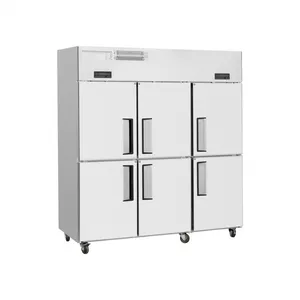 Commercial Stainless Steel Kitchen Refrigeration Equipment Air Cooling Three/six Door Upright Chiller or Freezer With Digital Temperature Control thumbnail-1