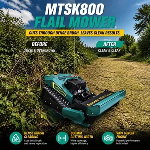 Doppelmotoriger 800-mm-Fernsteuerungsschlepperfahrzeug Rasenmäher mit 40-Grad-Hangfähigkeit und 9000 W Leistung thumbnail-1