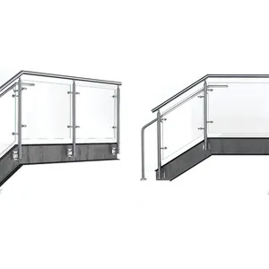Frameless Glass Railing Post for Indoor Stair Systems thumbnail-5