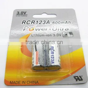 Rechargeable Li-ion 3V RCR123A 600mAh Battery thumbnail-1