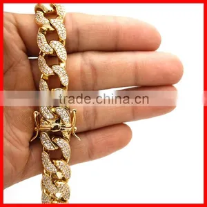 2015 High Quality Iced Out cz Cuban Link Chain for Men thumbnail-1