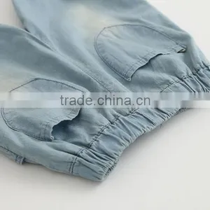 Wholesale Baby Girl Clothes 2016 New Summer Girl Jeans Lovely Little Girl Flower Embroidery Jeans thumbnail-4