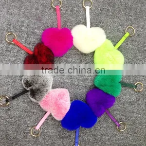 2016 Latest Cute Heart Pendant Fashion Girls Bag Phone Carkey Ornaments Leather Keychain thumbnail-1