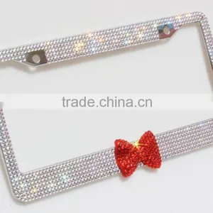 Crystal Rhinestone License Plate Frame With Custom Logo thumbnail-5