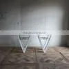 French Industrial Metal Reclaimed Wood Console Table thumbnail-1