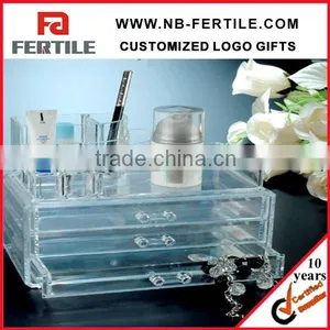 WFZ423062 3 Drawers With Slot Tabletop Clear Acrylic Cosmetic Makeup Organizer thumbnail-1
